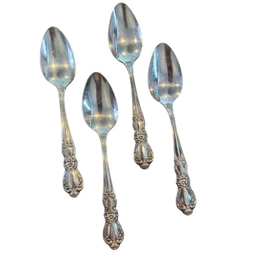 Vintage 1847 Rogers Bros HERITAGE Pattern Silverplate Spoons - Set of 4 (1953)